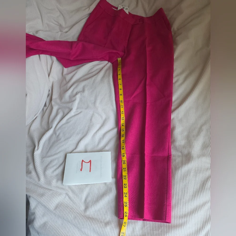 Zara High-waisted Slim Linen Pants Fuschia ZW COllection Bnwt